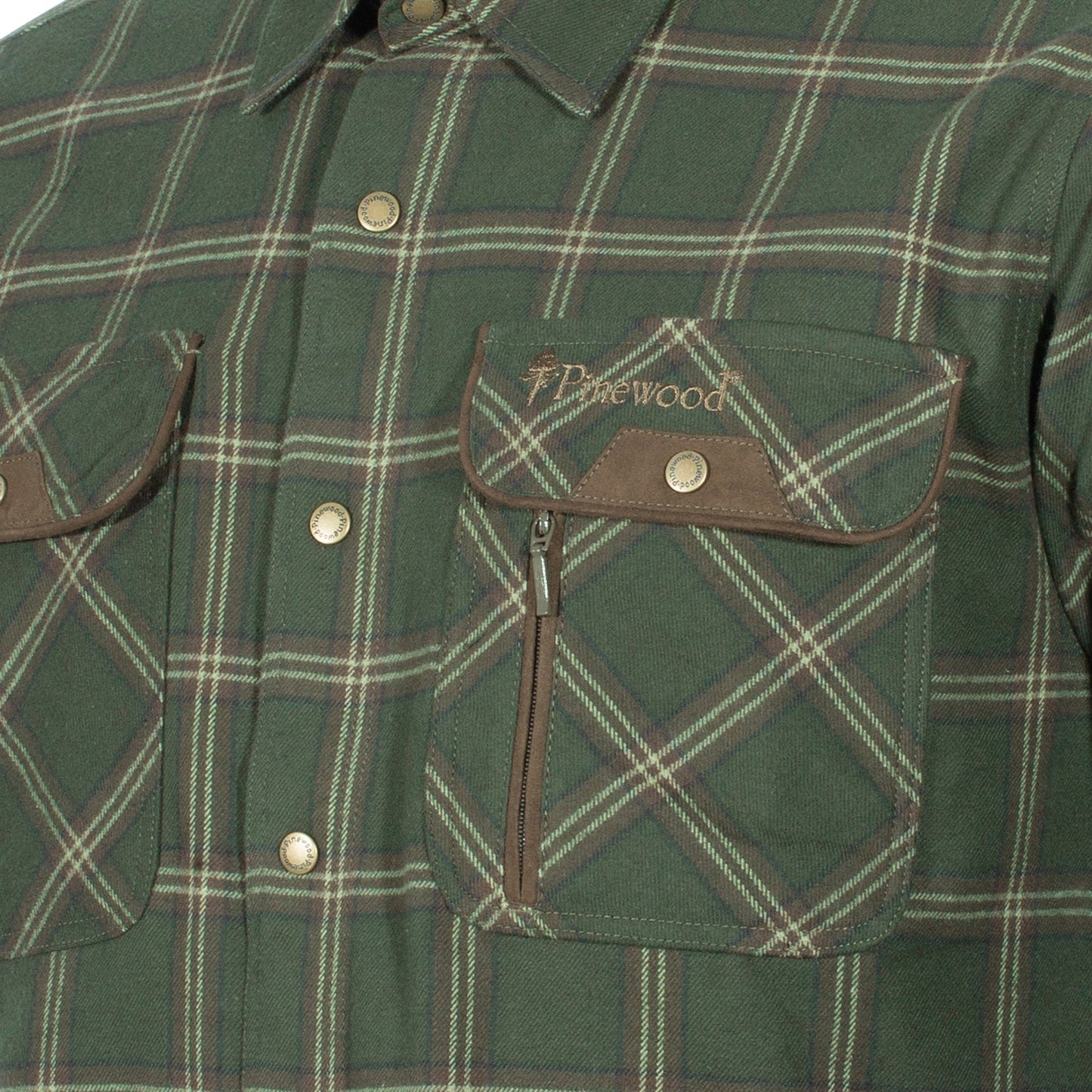 Chemise Prestwick Exclusiv mossgreen dark brown