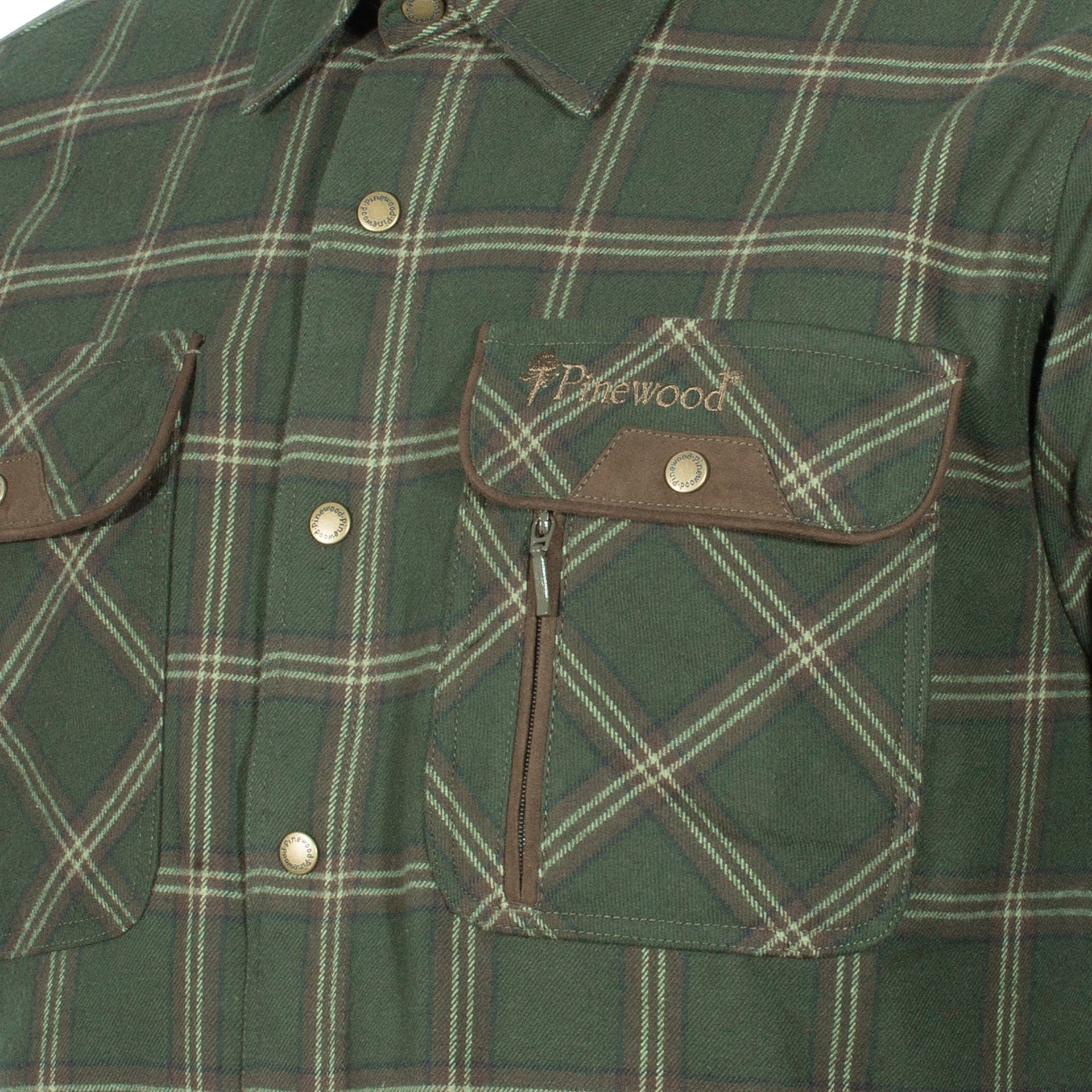 Chemise Prestwick Exclusiv mossgreen dark brown