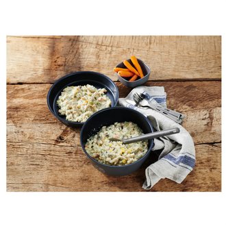 Poulet avec légumes à la crème et riz