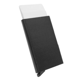 Kartenhalter Aluminium mit Hakenklett Schwarz