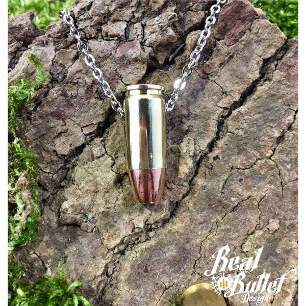 Real Bullet Design Collier Single Bullet .9 mm HP Laiton