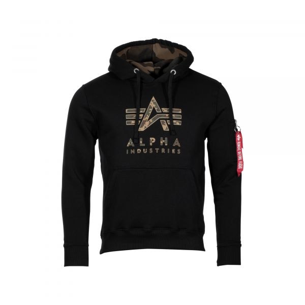 Alpha Industries Sweat à capuche Camo TPU noir