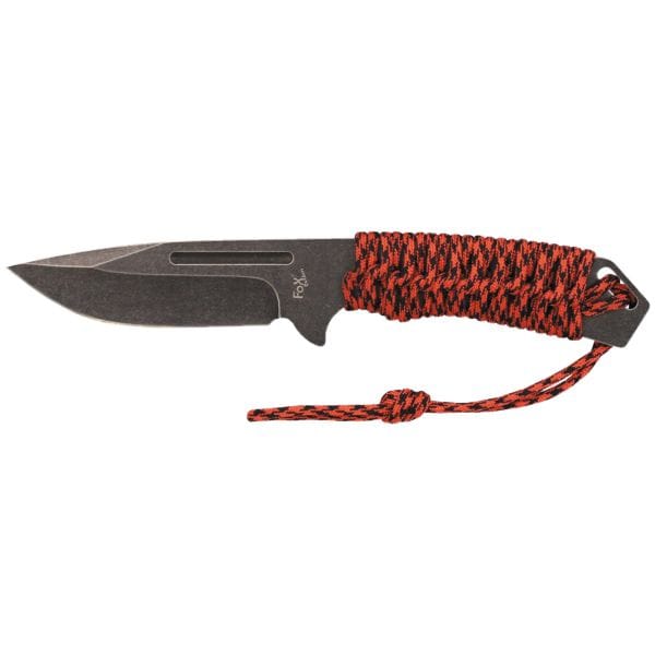 Couteau avec corde de parachute rouge Fox Outdoor