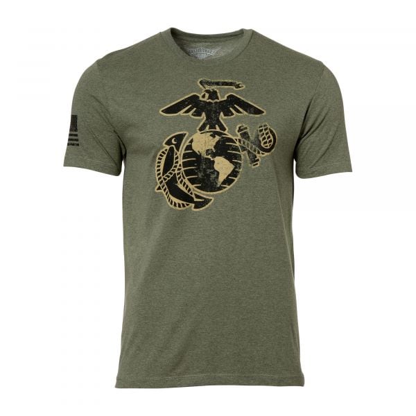 7.62 Design T-Shirt USMC EGA Distressed heather mil green