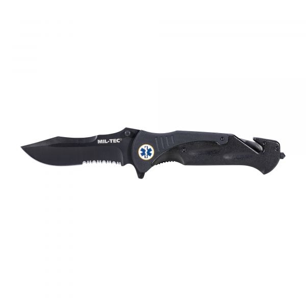 Mil-Tec Couteau de Secours Pocket Knife 440/G10 noir