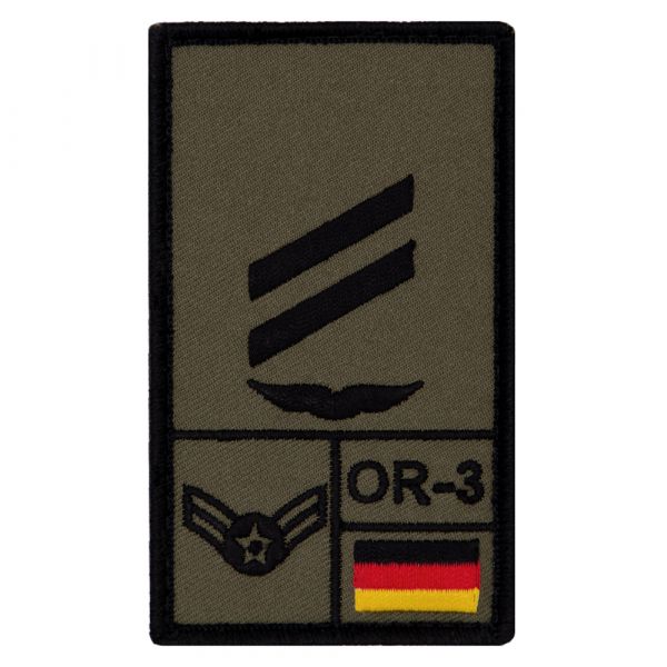 Café Viereck Patch grade Obergefreiter Luftwaffe olive
