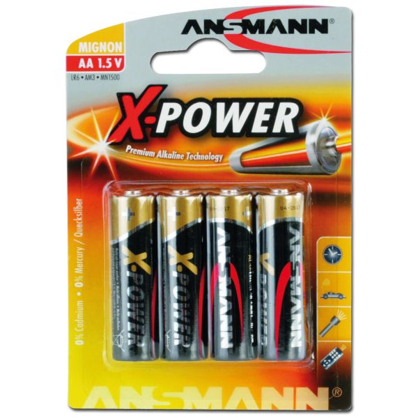 Piles Ansmann Mignon AA X-Power lot de 4