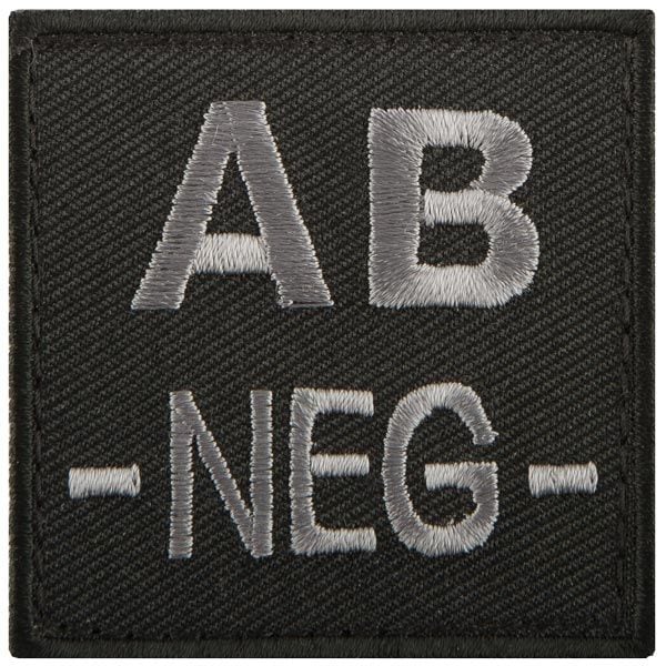 A10 Equipment Patch groupe sanguin AB négatif noir