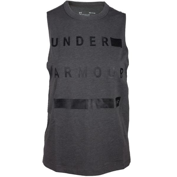 Under Armour T-Shirt femmes Muscle Linear Wordmark gris