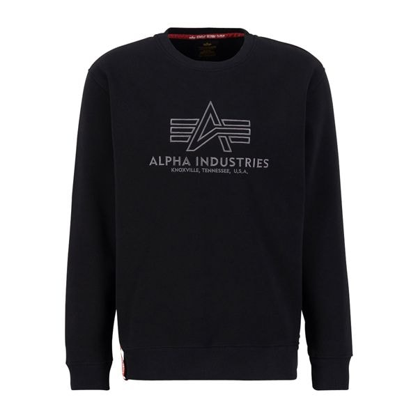 Alpha Industries Basic Sweater Embroidery noir gun metal