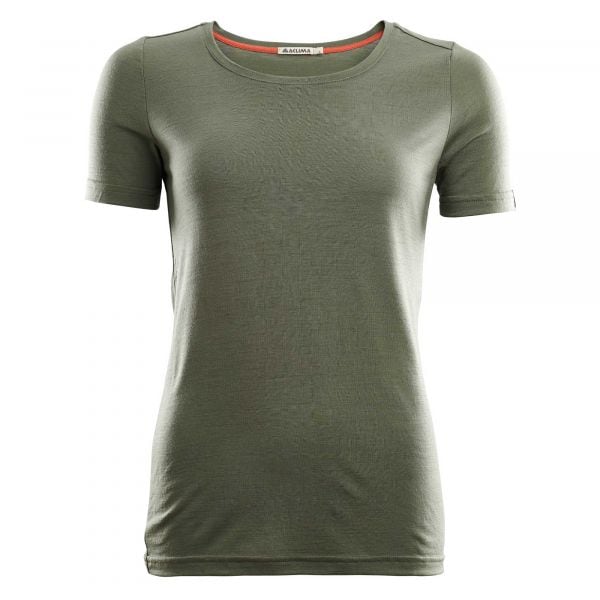 aclima t-shirt lightwool round neck ranger green femmes