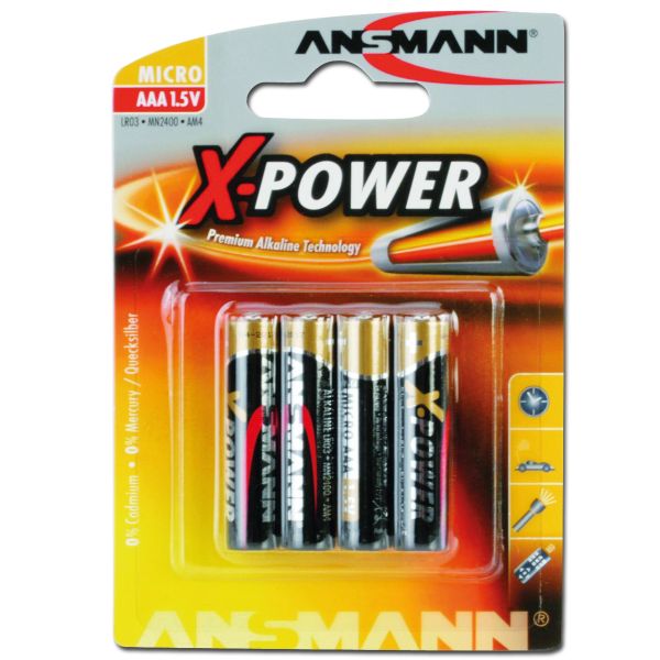 Piles Ansmann Micro AAA X-Power lot de 4