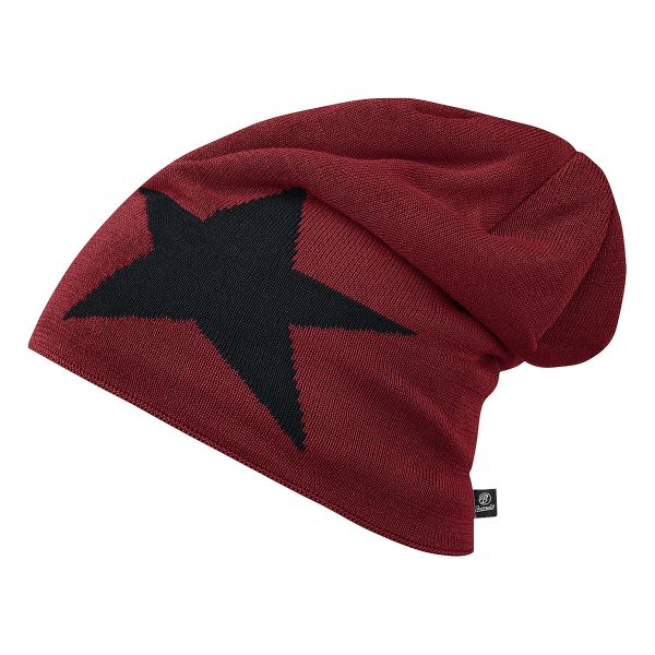 Brandit Bonnet Jersey Star rouge et noir