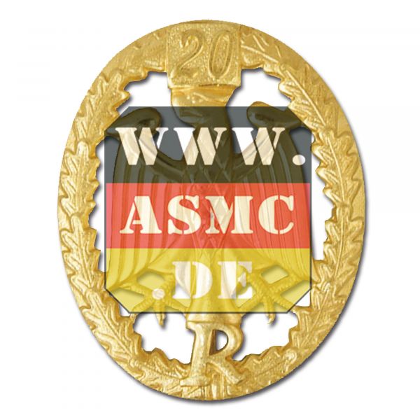 Badge de compétence Métallique réserviste or chiffre 20