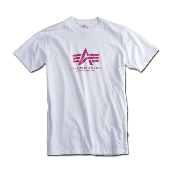T-Shirt Alpha Industries Basic blanc/violet