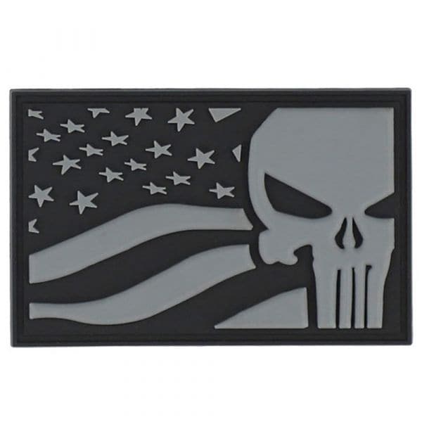 101 Inc. Patch 3D PVC Punisher drapeau USA gris