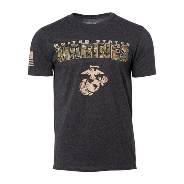 7.62 Design T-Shirt USMC Marpat Camo Text heather black