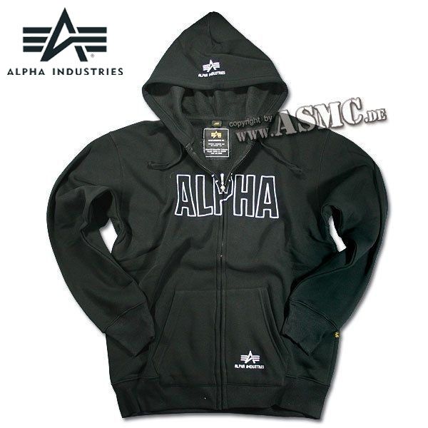 Sweatshirt Zip Alpha Industries Track Hoody noir