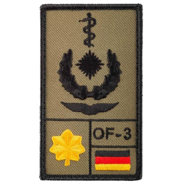 Café-Viereck Patch Grade Oberstabsarzt Luftwaffe sable