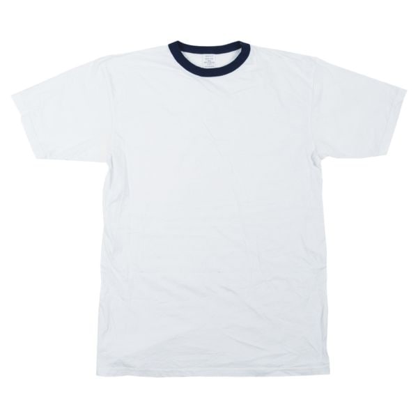 T-Shirt BW blanc col bleu occasion