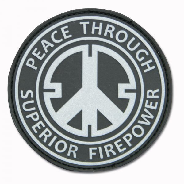 Patch 3D Peace Through Superior Firepower noir