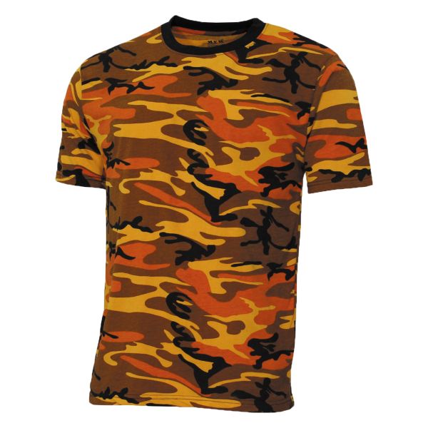 MFH T-Shirt US Streetstyle orange camo