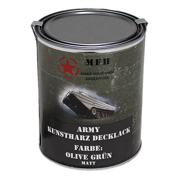 MFH Pot de peinture Army Lack 1 litre mat olive vert