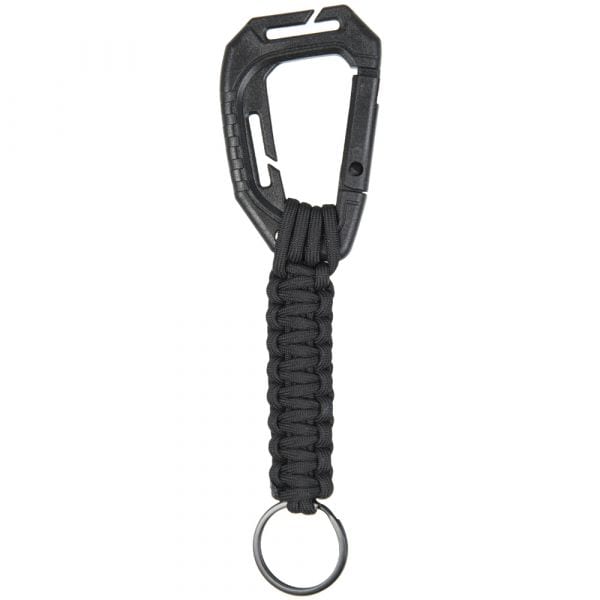 Mil-Tec Porte-clés corde de parachute avec Mousqueton Molle noir