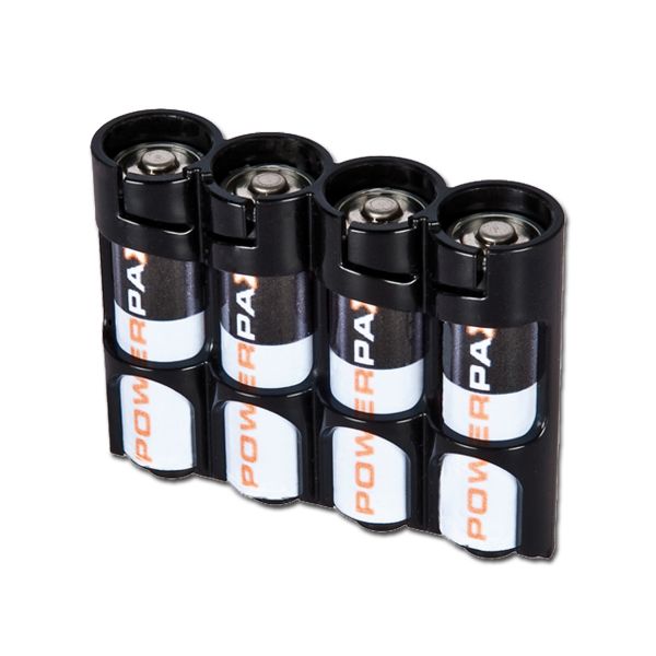 Porte batteries Powerpax SlimLine 4 x AA noir