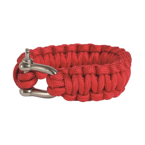 Bracelet de Survie corde large Fermoir métallique rouge