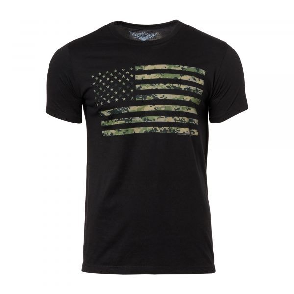 7.62 Design T-Shirt USMC Woodland Marpat Flag noir