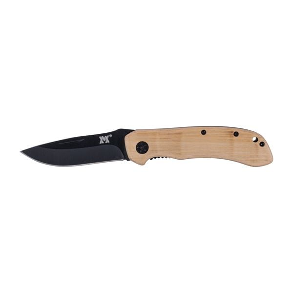 KH Security couteau de poche bois de bambou noir