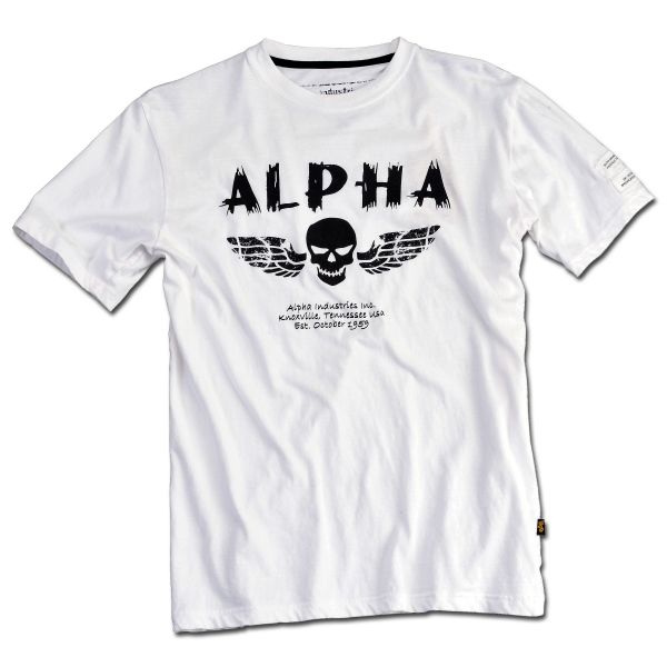 T-Shirt Alpha Industries Skull blanc