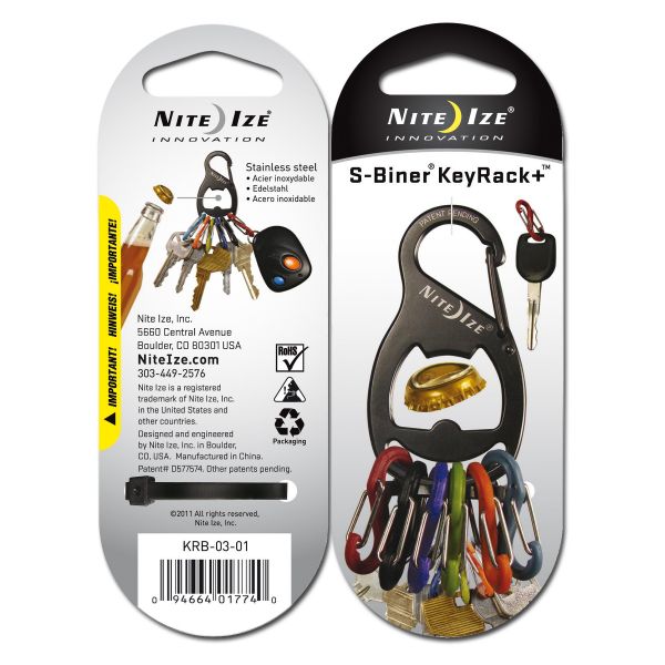 Nite Ize Porte-clés Keyrack + Bottle Opener noir coloré