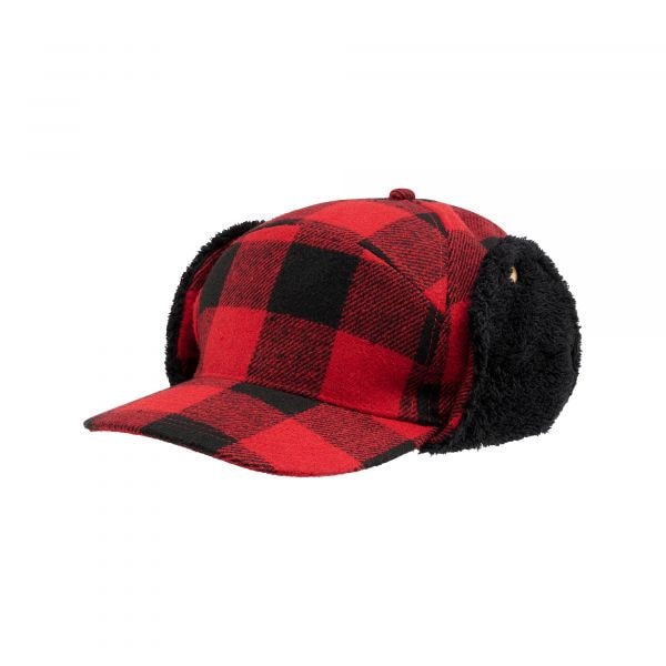 Brandit Bonnet Lumberjacket Wintercap rouge noir