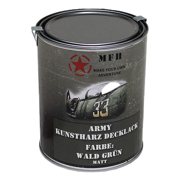 MFH Pot de peinture Army Lack 1 litre mat vert forêt