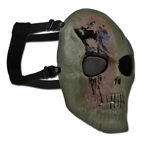 Masque de protection crâne Full Face kaki-marron