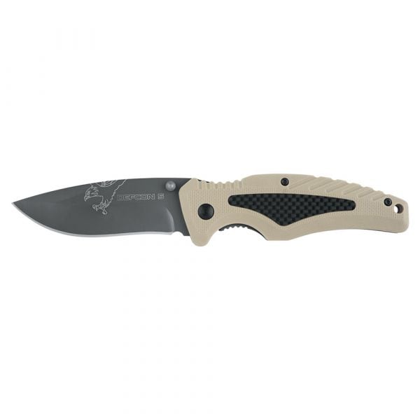 Defcon 5 Couteau de poche Tactical Folding Knife Bravo tan noir