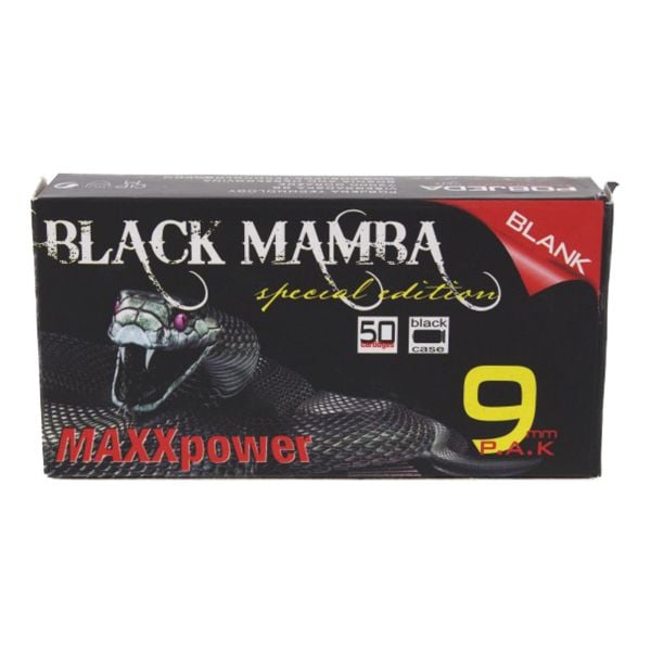 MaxxPower Cartouches à Blanc Black Mamba 9mm PAK 50 pcs