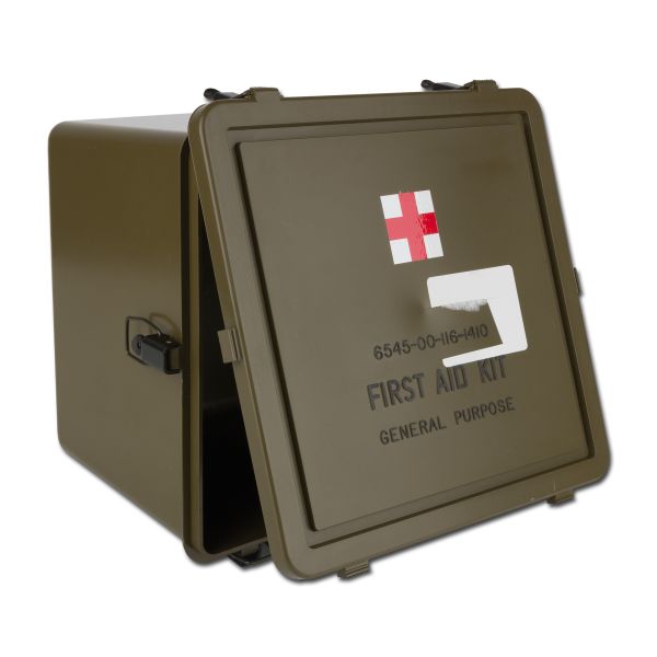 Boîte de transport US First Aid Kit kaki à l'état neuf