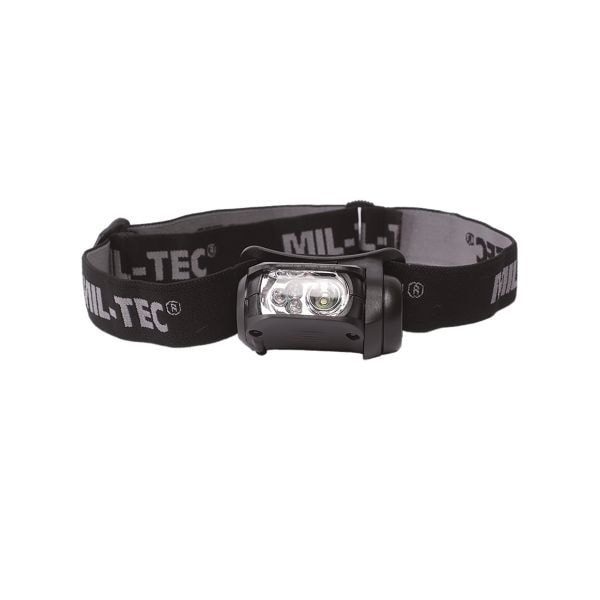 Mil-Tec Lampe Frontale LED 4 Couleurs noir