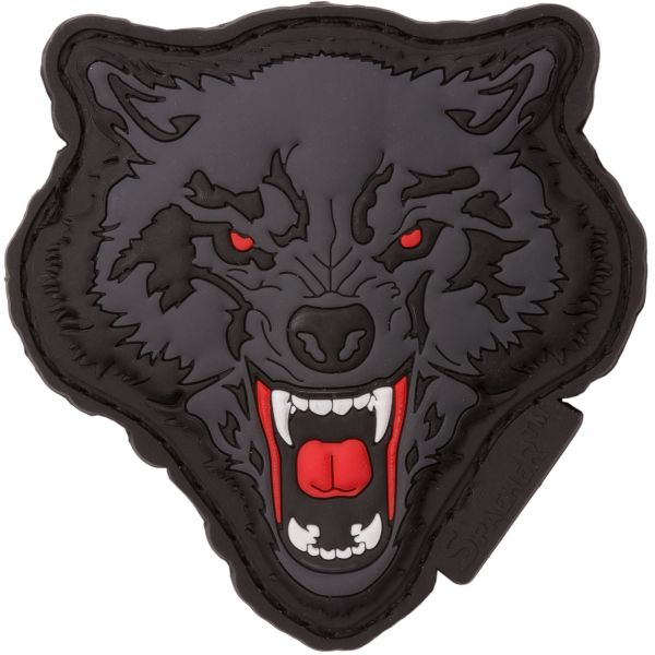 JTG Patch 3D Tête de Loup rouge-gris