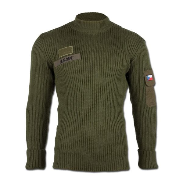 Pull tchèque vert olive occasion