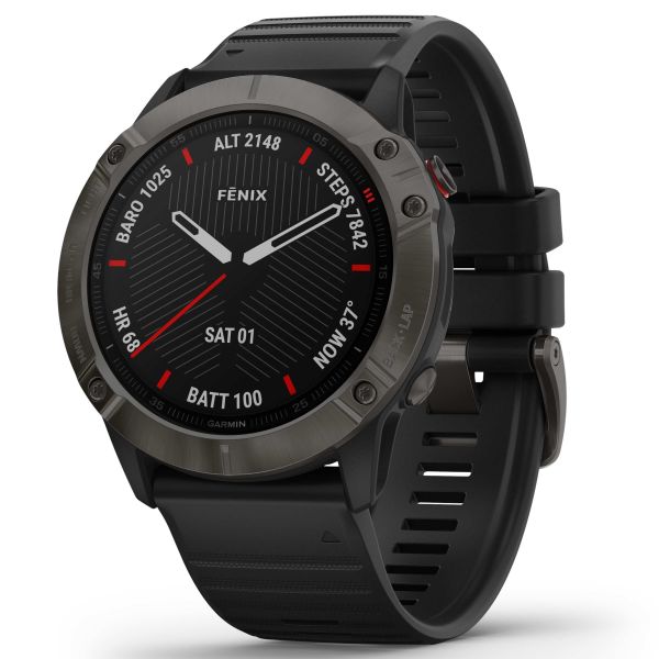 Garmin Smartwatch Fenix 6X Sapphire noir gris ardoise