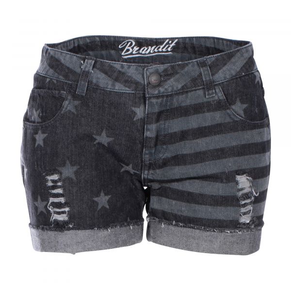 Brandit Denim Hotpants stars and stripes gris