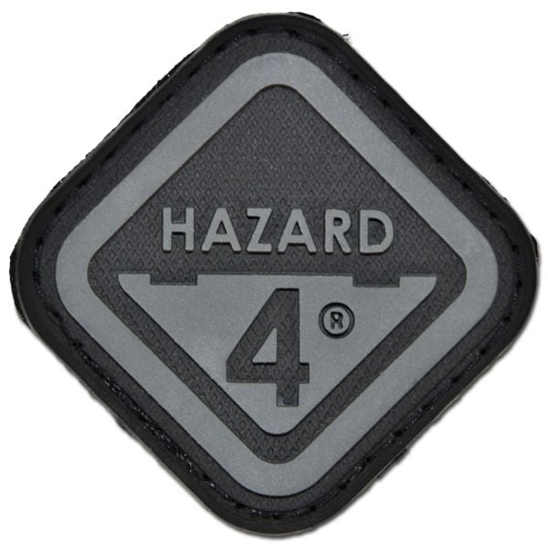 Patch 3D Hazard 4 Diamond Shape Morale noir