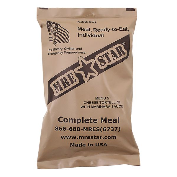 MRE Star Ready-to-Eat Menu tortellini au Fromage