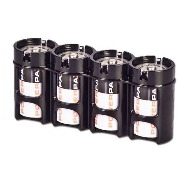 Porte batteries Powerpax 4 x C4 noir