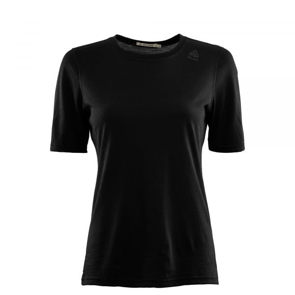 aclima t-shirt lightwool undershirt tee jet black femmes