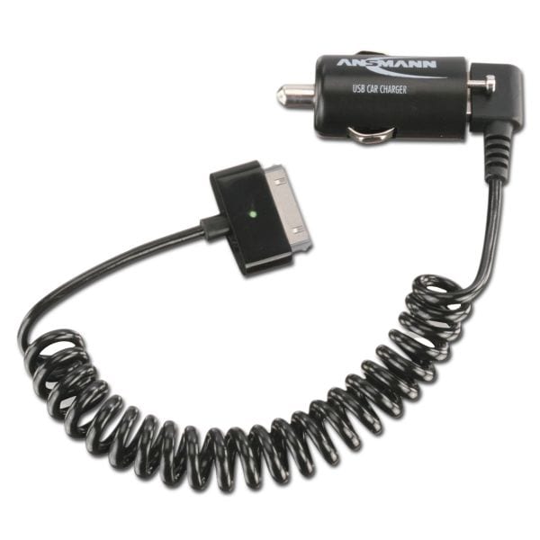 Chargeur de voiture Apple ® avec câble spiralé Ansmann 2.1A